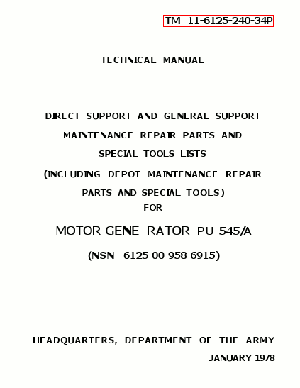 TM 11-6125-240-34P Technical Manual